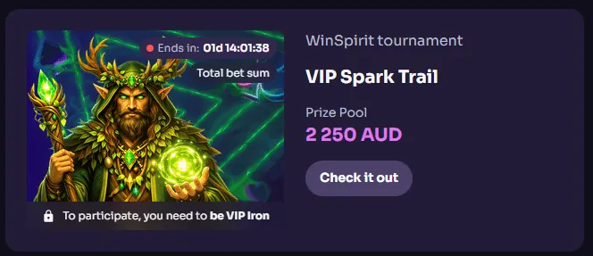 VIP Spark Trail tournament at WinSpirit — 2,250 AUD